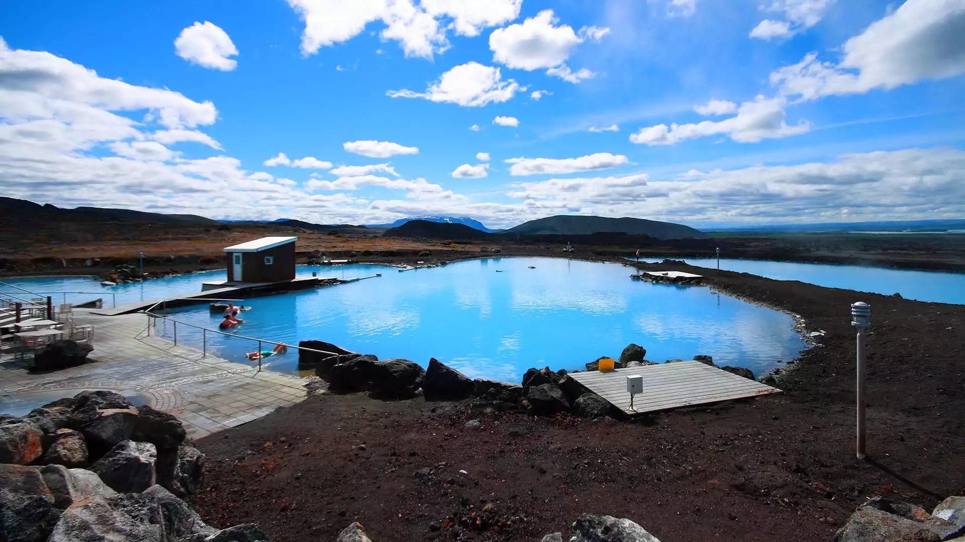 Baden in de natuurbaden van Mývatn