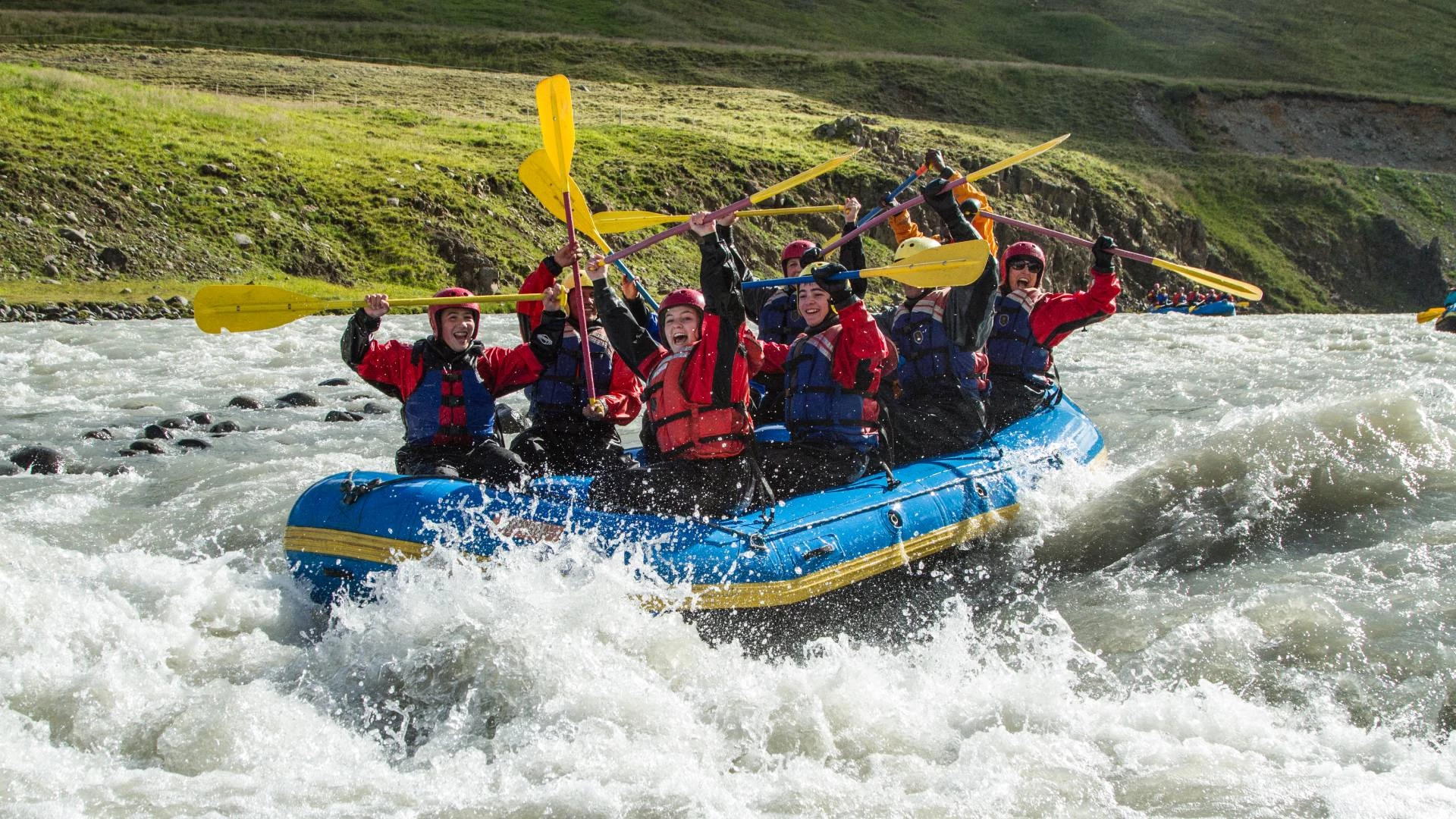 Raften in de gletsjerrivier