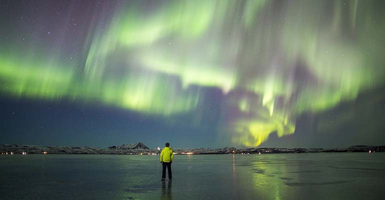 noorderlicht spotten in Mývatn IJsland