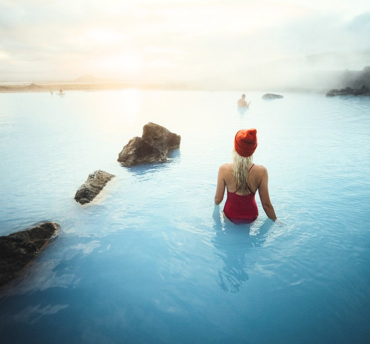 Mývatn Nature Baths en Earth Lagoon in IJsland in de winter