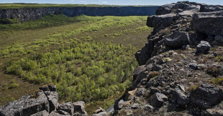 Asbyrki kloof in IJsland