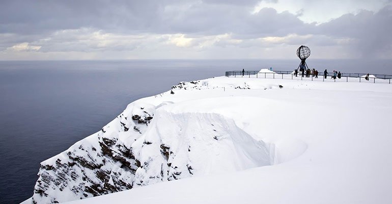 noordkaap noorwegen winter